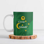 Australia Cocos Keeling Islands Ceramic Mug Southern Cross Palm Tree Pattern - Aussie Hoodie