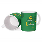 Australia Cocos Keeling Islands Ceramic Mug Southern Cross Palm Tree Pattern - Aussie Hoodie