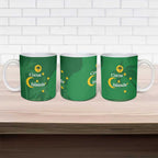 Australia Cocos Keeling Islands Ceramic Mug Southern Cross Palm Tree Pattern - Aussie Hoodie