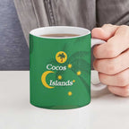 Australia Cocos Keeling Islands Ceramic Mug Southern Cross Palm Tree Pattern - Aussie Hoodie
