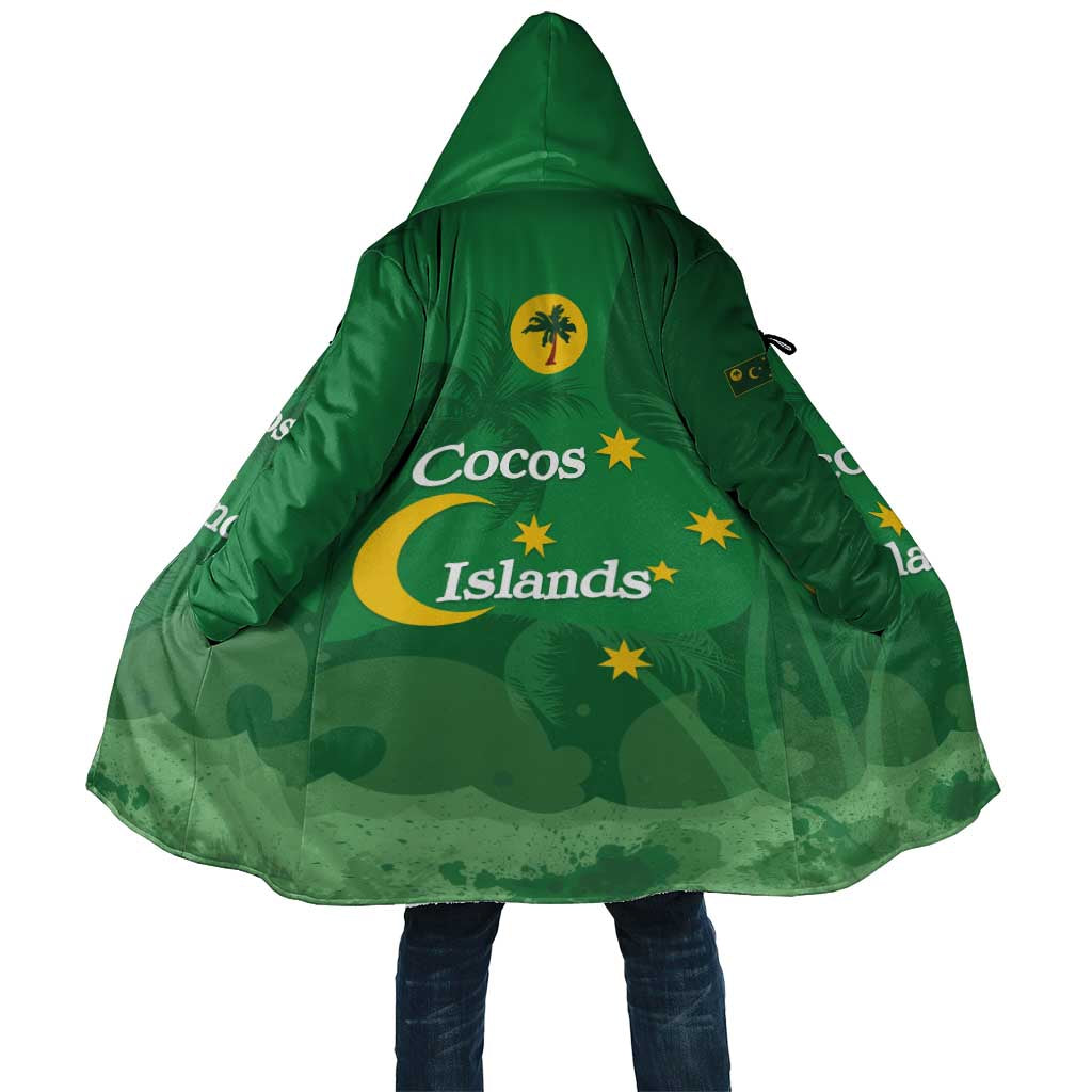 Australia Cocos Keeling Islands Cloak Southern Cross Palm Tree Pattern - Aussie Hoodie