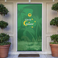 Australia Cocos Keeling Islands Door Cover Southern Cross Palm Tree Pattern - Aussie Hoodie