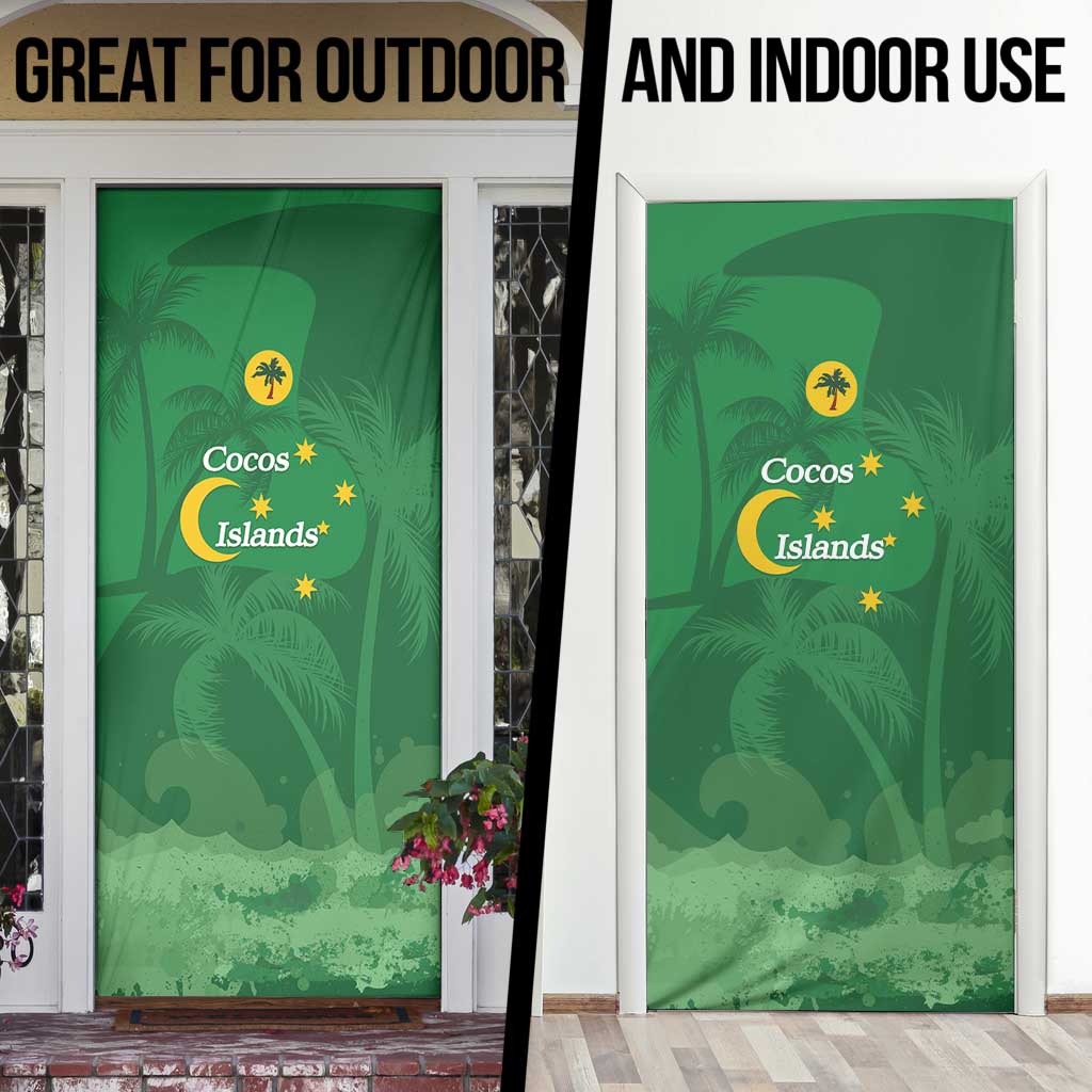 Australia Cocos Keeling Islands Door Cover Southern Cross Palm Tree Pattern - Aussie Hoodie