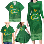 Australia Cocos Keeling Islands Family Matching Long Sleeve Bodycon Dress and Hawaiian Shirt Southern Cross Palm Tree Pattern - Aussie Hoodie