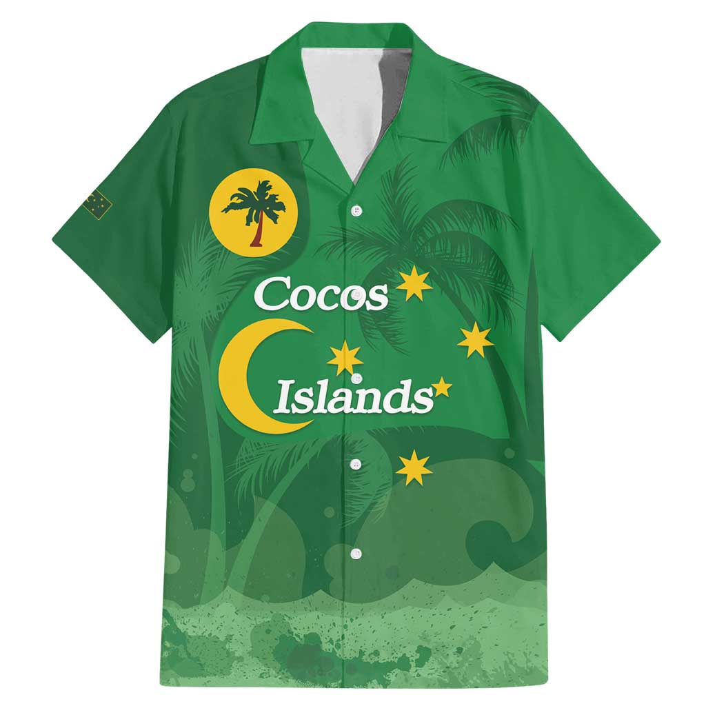 Australia Cocos Keeling Islands Family Matching Mermaid Dress and Hawaiian Shirt Southern Cross Palm Tree Pattern - Aussie Hoodie