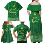 Australia Cocos Keeling Islands Family Matching Off Shoulder Maxi Dress and Hawaiian Shirt Southern Cross Palm Tree Pattern - Aussie Hoodie