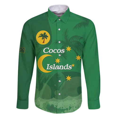 Australia Cocos Keeling Islands Family Matching Off Shoulder Short Dress and Hawaiian Shirt Southern Cross Palm Tree Pattern - Aussie Hoodie