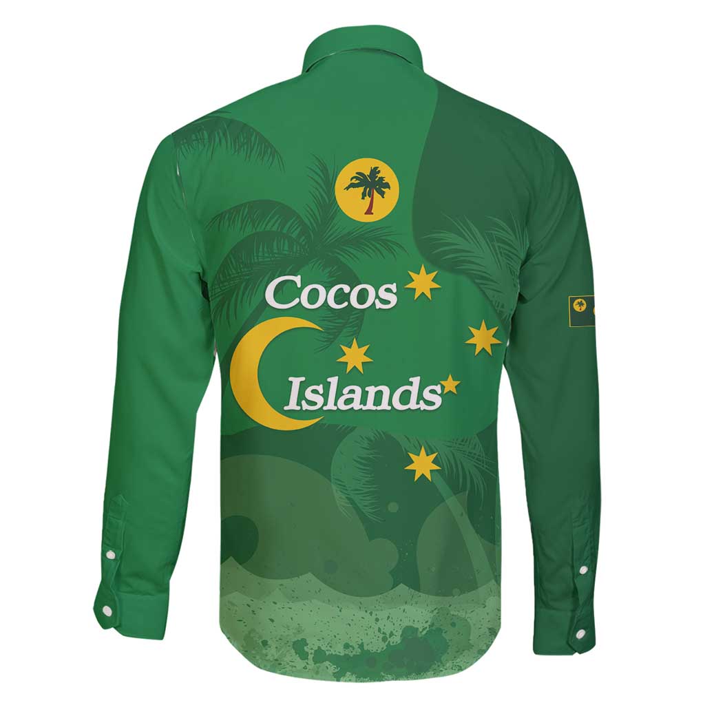 Australia Cocos Keeling Islands Family Matching Off Shoulder Short Dress and Hawaiian Shirt Southern Cross Palm Tree Pattern - Aussie Hoodie