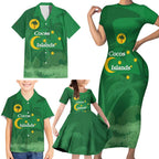 Australia Cocos Keeling Islands Family Matching Short Sleeve Bodycon Dress and Hawaiian Shirt Southern Cross Palm Tree Pattern - Aussie Hoodie