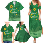 Australia Cocos Keeling Islands Family Matching Summer Maxi Dress and Hawaiian Shirt Southern Cross Palm Tree Pattern - Aussie Hoodie