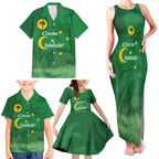 Australia Cocos Keeling Islands Family Matching Tank Maxi Dress and Hawaiian Shirt Southern Cross Palm Tree Pattern - Aussie Hoodie