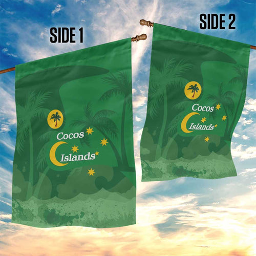 Australia Cocos Keeling Islands Garden Flag Southern Cross Palm Tree Pattern - Aussie Hoodie