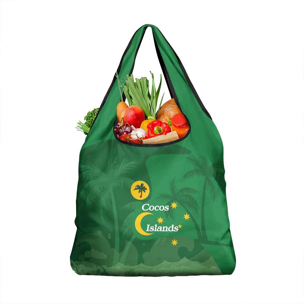Australia Cocos Keeling Islands Grocery Bag Southern Cross Palm Tree Pattern - Aussie Hoodie