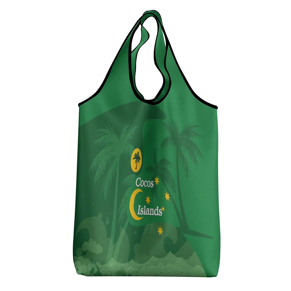 Australia Cocos Keeling Islands Grocery Bag Southern Cross Palm Tree Pattern - Aussie Hoodie