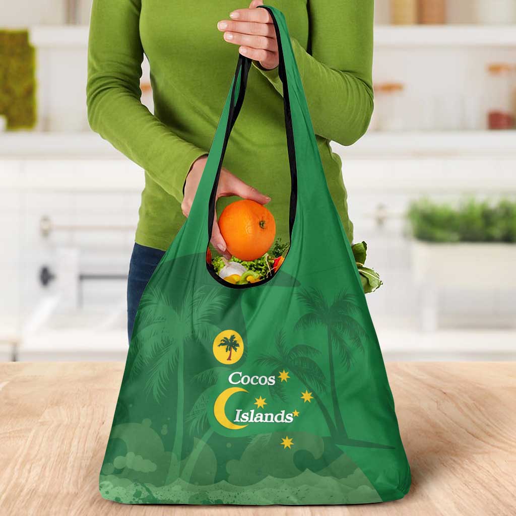 Australia Cocos Keeling Islands Grocery Bag Southern Cross Palm Tree Pattern - Aussie Hoodie