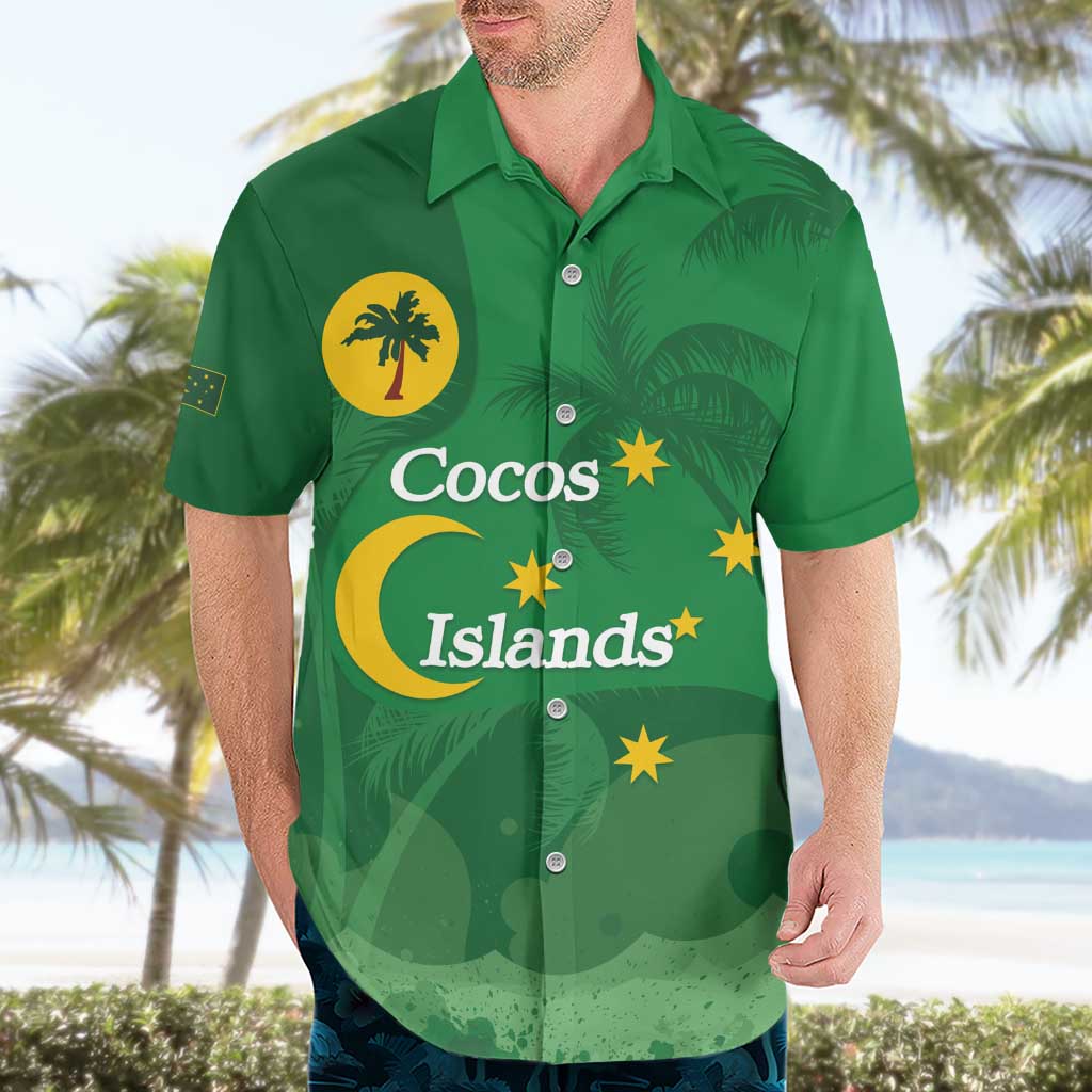 Australia Cocos Keeling Islands Hawaiian Shirt Southern Cross Palm Tree Pattern - Aussie Hoodie