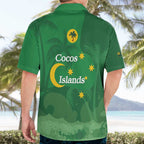Australia Cocos Keeling Islands Hawaiian Shirt Southern Cross Palm Tree Pattern - Aussie Hoodie