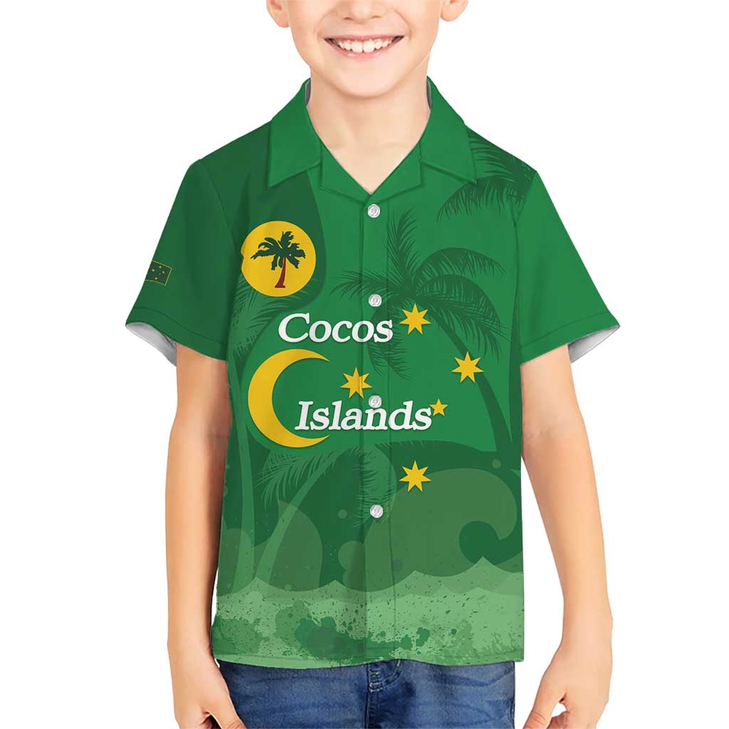 Australia Cocos Keeling Islands Hawaiian Shirt Southern Cross Palm Tree Pattern - Aussie Hoodie