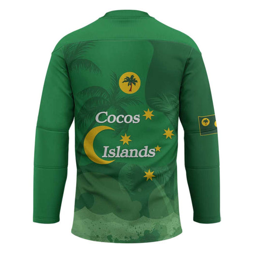 Australia Cocos Keeling Islands Hockey Jersey Southern Cross Palm Tree Pattern - Aussie Hoodie