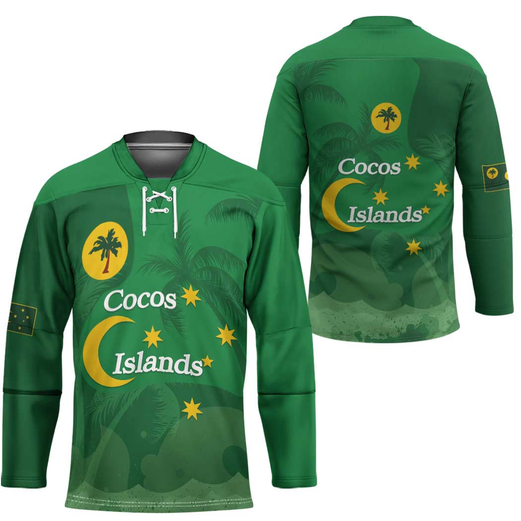 Australia Cocos Keeling Islands Hockey Jersey Southern Cross Palm Tree Pattern - Aussie Hoodie