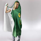 Australia Cocos Keeling Islands Hooded Blanket Southern Cross Palm Tree Pattern - Aussie Hoodie