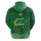 Australia Cocos Keeling Islands Hoodie Southern Cross Palm Tree Pattern - Aussie Hoodie