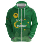 Australia Cocos Keeling Islands Hoodie Southern Cross Palm Tree Pattern - Aussie Hoodie