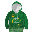 Australia Cocos Keeling Islands Kid Hoodie Southern Cross Palm Tree Pattern - Aussie Hoodie