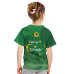 Australia Cocos Keeling Islands Kid T Shirt Southern Cross Palm Tree Pattern - Aussie Hoodie