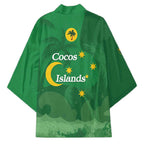 Australia Cocos Keeling Islands Kimono Southern Cross Palm Tree Pattern - Aussie Hoodie