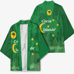 Australia Cocos Keeling Islands Kimono Southern Cross Palm Tree Pattern - Aussie Hoodie