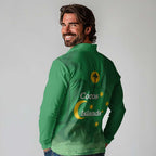 Australia Cocos Keeling Islands Long Sleeve Polo Shirt Southern Cross Palm Tree Pattern - Aussie Hoodie