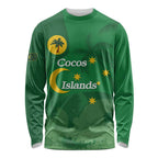 Australia Cocos Keeling Islands Long Sleeve Shirt Southern Cross Palm Tree Pattern - Aussie Hoodie
