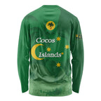 Australia Cocos Keeling Islands Long Sleeve Shirt Southern Cross Palm Tree Pattern - Aussie Hoodie