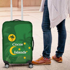 Australia Cocos Keeling Islands Luggage Cover Southern Cross Palm Tree Pattern - Aussie Hoodie