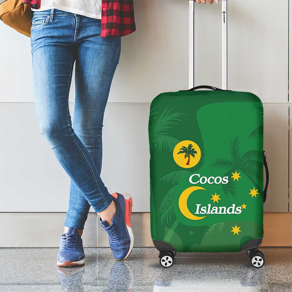 Australia Cocos Keeling Islands Luggage Cover Southern Cross Palm Tree Pattern - Aussie Hoodie
