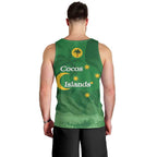 Australia Cocos Keeling Islands Men Tank Top Southern Cross Palm Tree Pattern - Aussie Hoodie