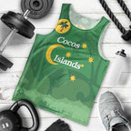 Australia Cocos Keeling Islands Men Tank Top Southern Cross Palm Tree Pattern - Aussie Hoodie