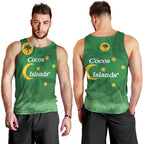 Australia Cocos Keeling Islands Men Tank Top Southern Cross Palm Tree Pattern - Aussie Hoodie
