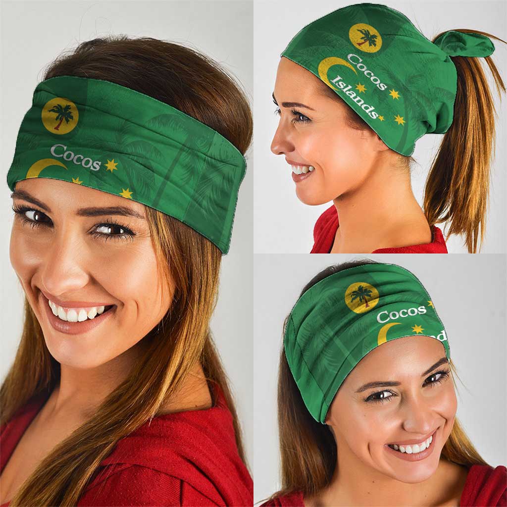 Australia Cocos Keeling Islands Neck Gaiter Southern Cross Palm Tree Pattern - Aussie Hoodie