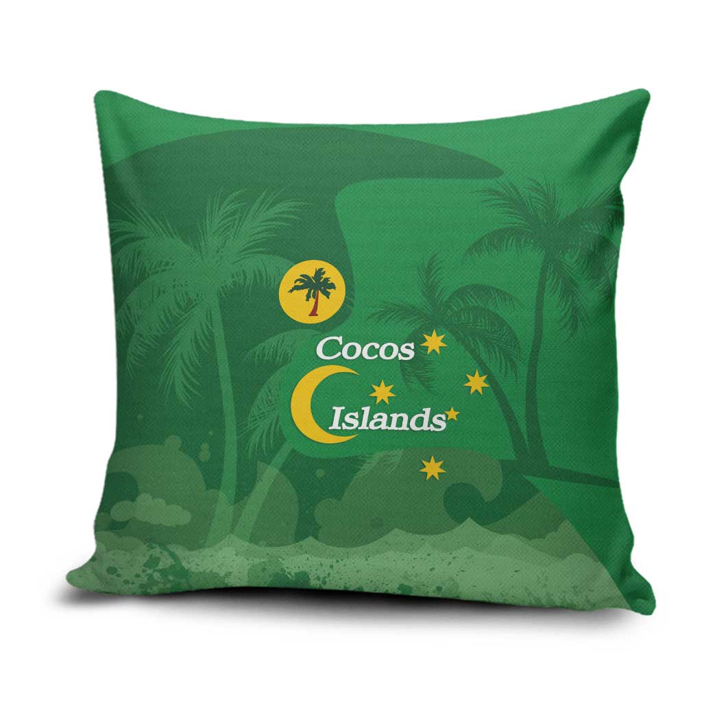 Australia Cocos Keeling Islands Pillow Cover Southern Cross Palm Tree Pattern - Aussie Hoodie