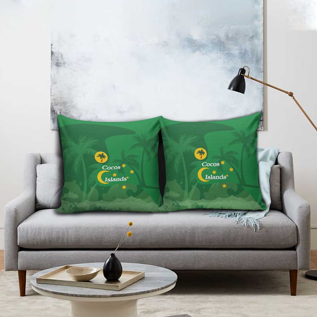 Australia Cocos Keeling Islands Pillow Cover Southern Cross Palm Tree Pattern - Aussie Hoodie
