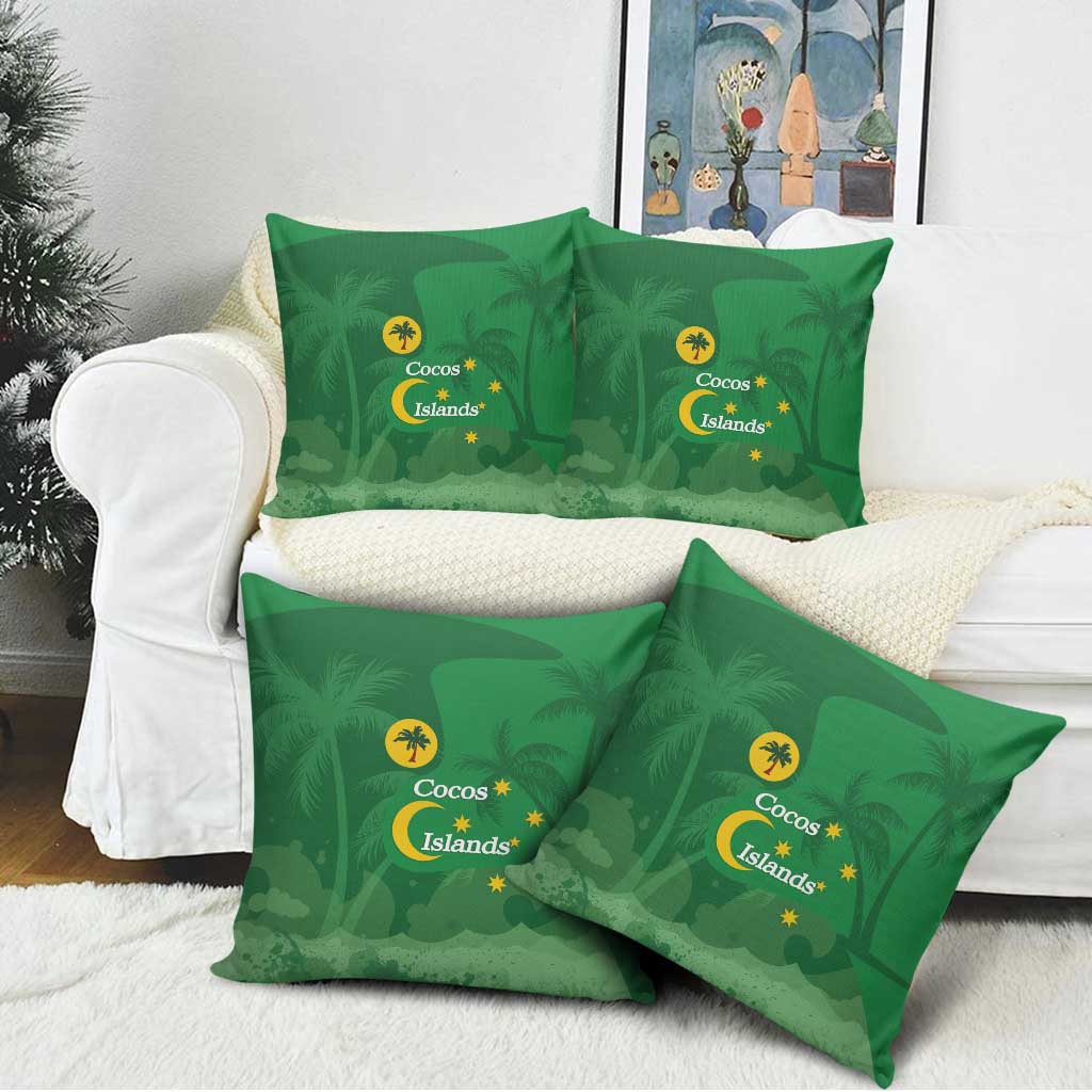 Australia Cocos Keeling Islands Pillow Cover Southern Cross Palm Tree Pattern - Aussie Hoodie