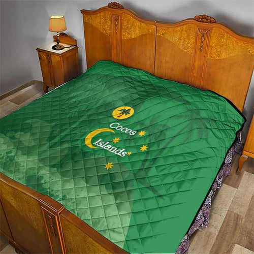 Australia Cocos Keeling Islands Quilt Southern Cross Palm Tree Pattern - Aussie Hoodie