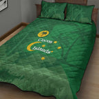 Australia Cocos Keeling Islands Quilt Bed Set Southern Cross Palm Tree Pattern - Aussie Hoodie
