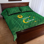 Australia Cocos Keeling Islands Quilt Bed Set Southern Cross Palm Tree Pattern - Aussie Hoodie