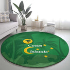 Australia Cocos Keeling Islands Round Carpet Southern Cross Palm Tree Pattern - Aussie Hoodie