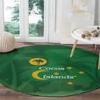 Australia Cocos Keeling Islands Round Carpet Southern Cross Palm Tree Pattern - Aussie Hoodie