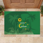 Australia Cocos Keeling Islands Rubber Doormat Southern Cross Palm Tree Pattern - Aussie Hoodie