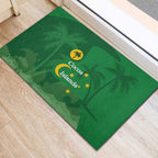 Australia Cocos Keeling Islands Rubber Doormat Southern Cross Palm Tree Pattern - Aussie Hoodie